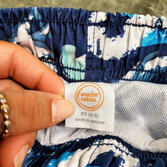 Wonder Nation Blue Shark Prink Swim Trunks - Picture 4 of 8